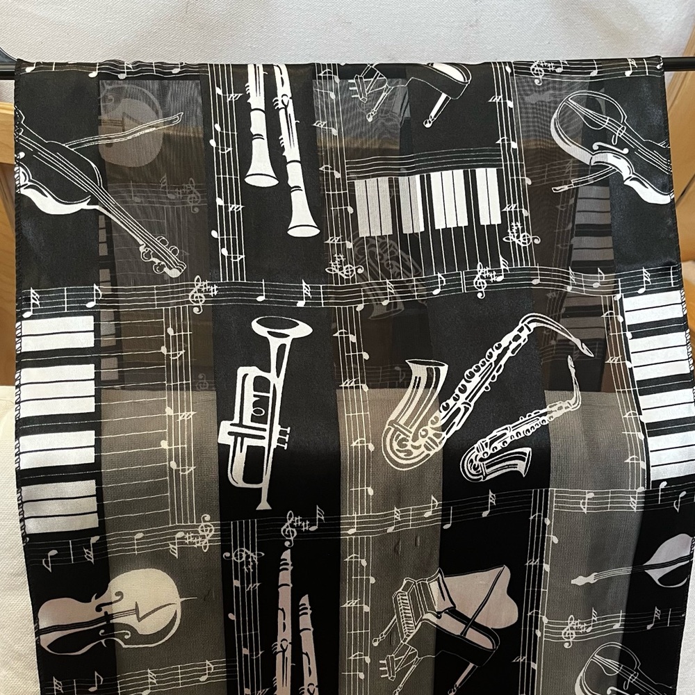 Satin musical scarf